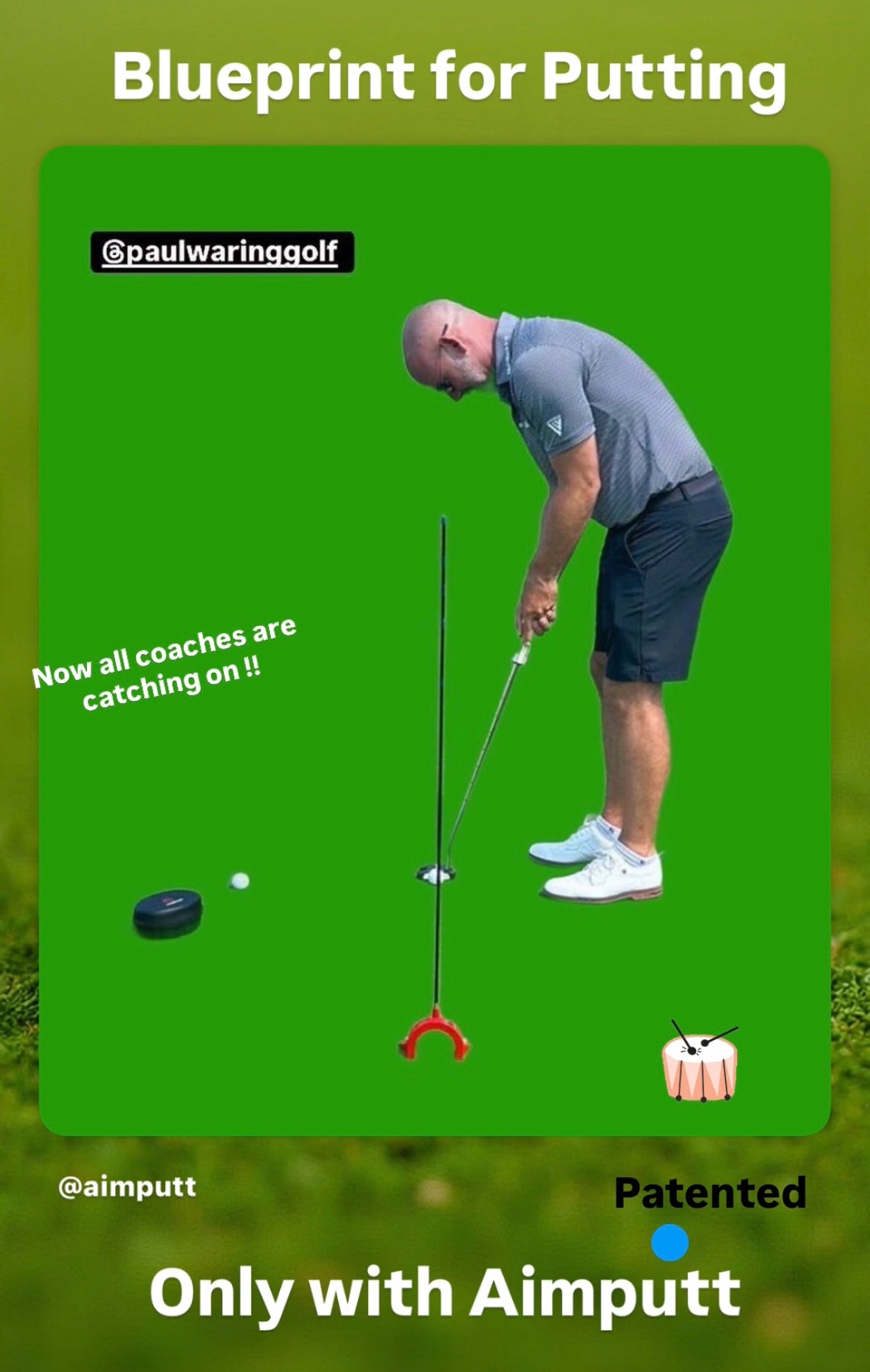 Aide à l'entraînement au putting AimPutt