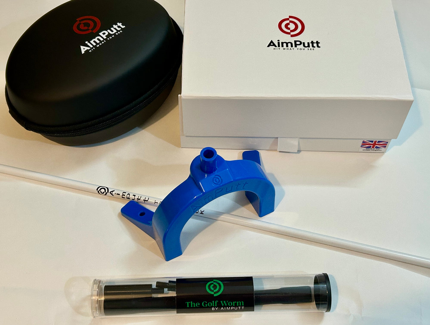Aimputt Training Aid bundle with Golf Worm and Stick Cover !