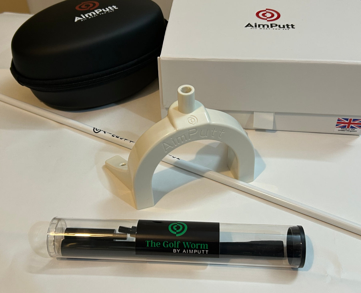 Aimputt Training Aid bundle with Golf Worm and Stick Cover !