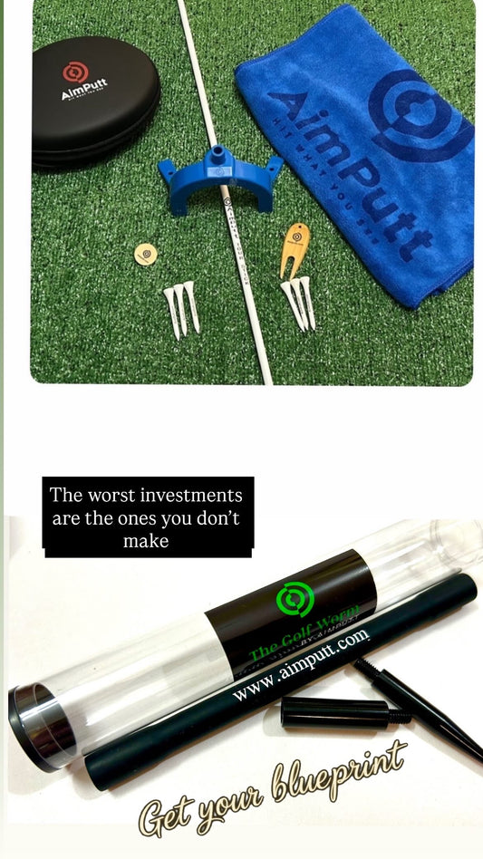 The Aimputt Trainer and The Golf Worm package.